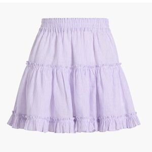 Hill House Skirt The Paz Skirt Linen in Lilac Stripe Sz L NWT Pastel Preppy